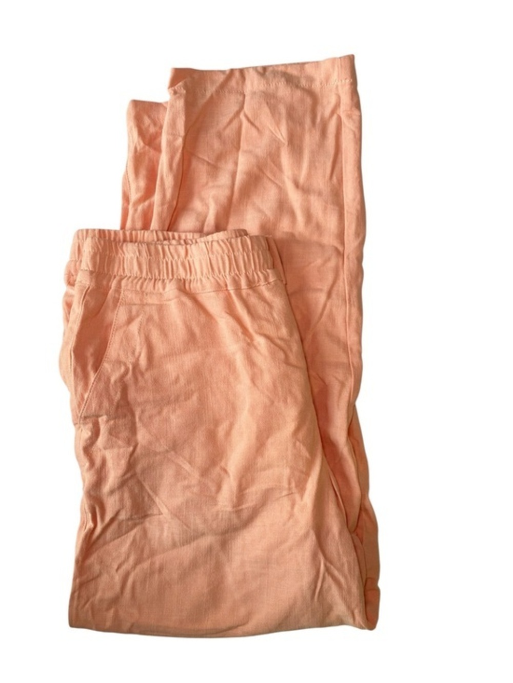 Studio Blue Peach Viscose Linen Blend Wide Leg Lounge Pants Size 30 Boho